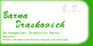 barna draskovich business card